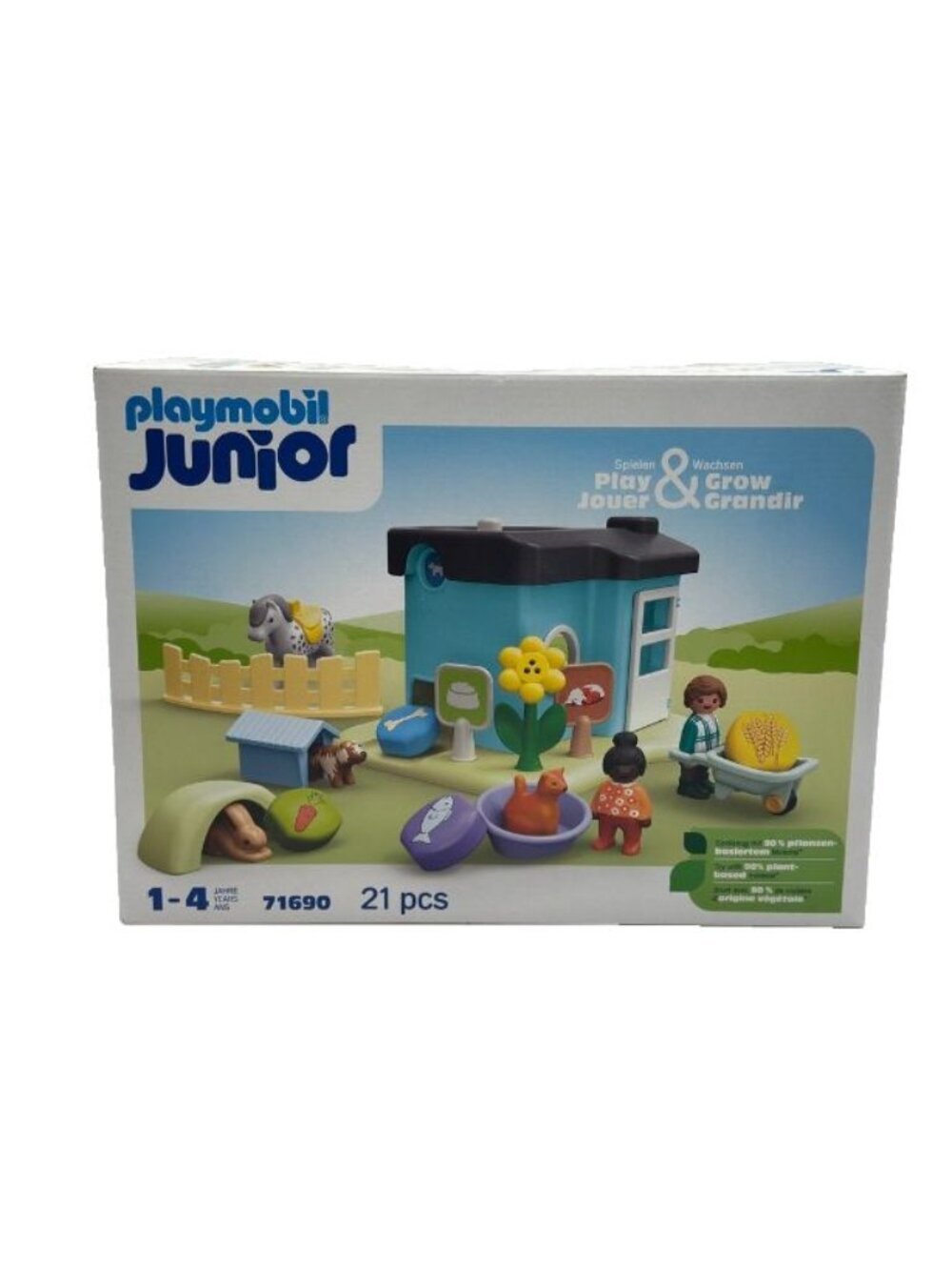 NIB Playmobil Junior 71690 21 pcs Animal Home with Treat Dispensers